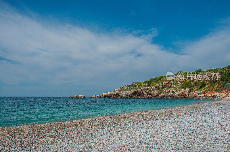 地中海的海滩。“Drobni Pijesak”海滩景观